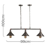 Luminosity Designs - Corinthias Over Table Light Aged Metal Finish, 3 Light E27 (LSE 20733) - Luminosity Designs Ltd