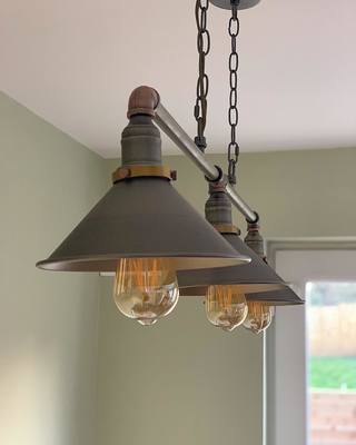 Luminosity Designs - Corinthias Over Table Light Aged Metal Finish, 3 Light E27 (LSE 20733) - Luminosity Designs Ltd