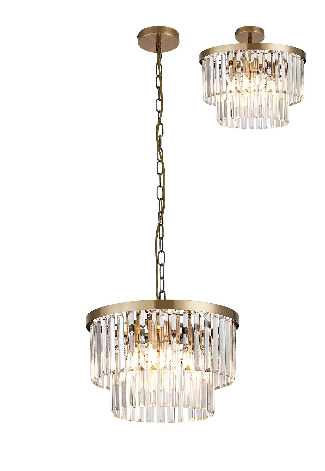 Deco - Cosette 40cm Chandelier Pendant/Semi Flush, 4 Light E14 - Luminosity Designs Ltd