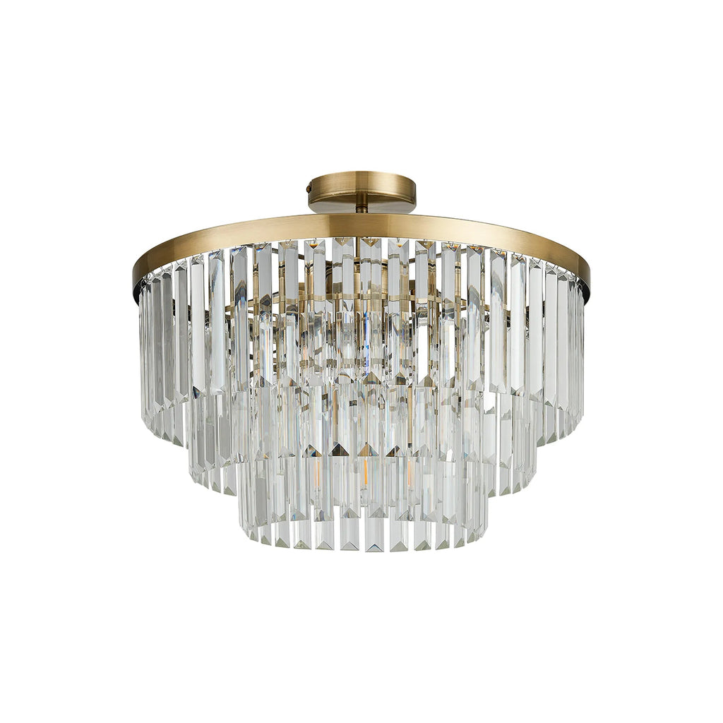 Deco - Cosette 50cm Chandelier Pendant/Semi Flush, 5 Light E14 - Luminosity Designs Ltd