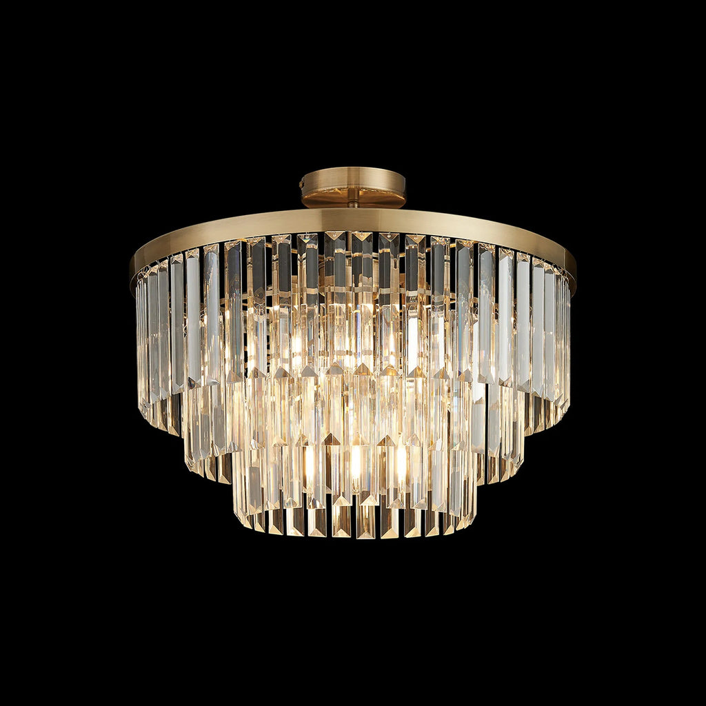 Deco - Cosette 50cm Chandelier Pendant/Semi Flush, 5 Light E14 - Luminosity Designs Ltd