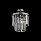 Deco - Cosette Semi Flush Ceiling Crystal Chandelier, 3 Light E14 - Luminosity Designs Ltd