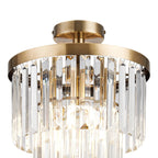 Deco - Cosette Semi Flush Ceiling Crystal Chandelier, 3 Light E14 - Luminosity Designs Ltd