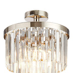 Deco - Cosette Semi Flush Ceiling Crystal Chandelier, 3 Light E14 - Luminosity Designs Ltd