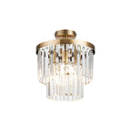 Deco - Cosette Semi Flush Ceiling Crystal Chandelier, 3 Light E14 - Luminosity Designs Ltd
