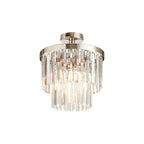 Deco - Cosette Semi Flush Ceiling Crystal Chandelier, 3 Light E14 - Luminosity Designs Ltd