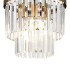 Deco - Cosette Semi Flush Ceiling Crystal Chandelier, 3 Light E14 - Luminosity Designs Ltd