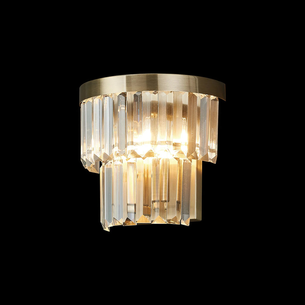 Deco - Cosette Semi Flush Ceiling Crystal Wall Light, 2x Light E14 - Luminosity Designs Ltd