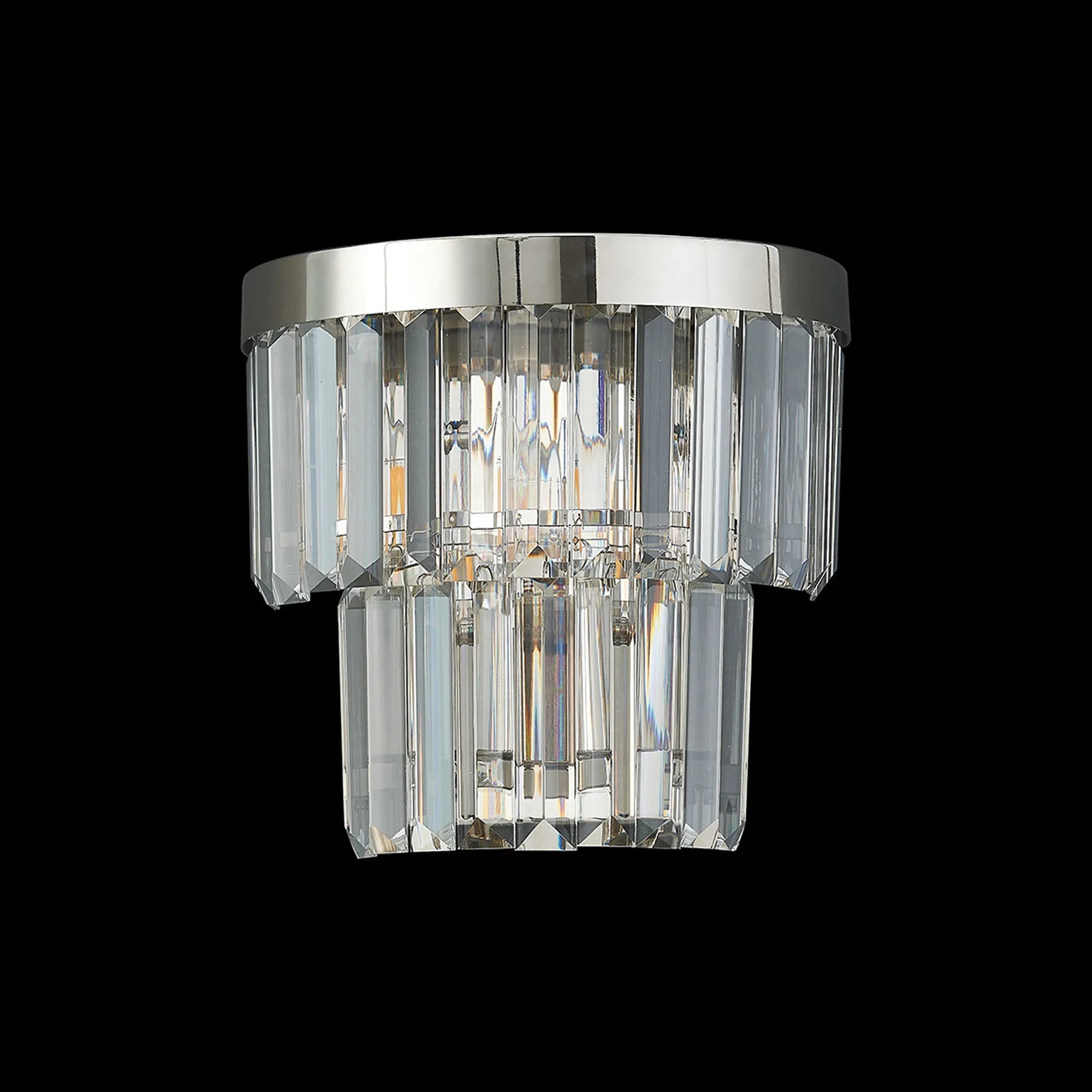 Deco - Cosette Semi Flush Ceiling Crystal Wall Light, 2x Light E14 - Luminosity Designs Ltd