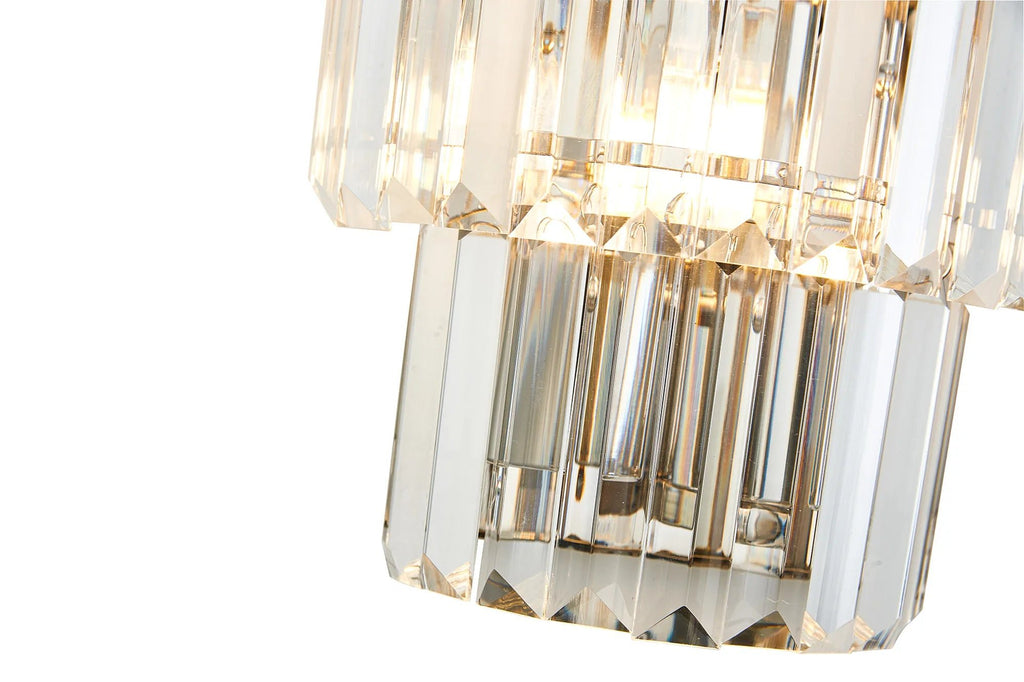 Deco - Cosette Semi Flush Ceiling Crystal Wall Light, 2x Light E14 - Luminosity Designs Ltd