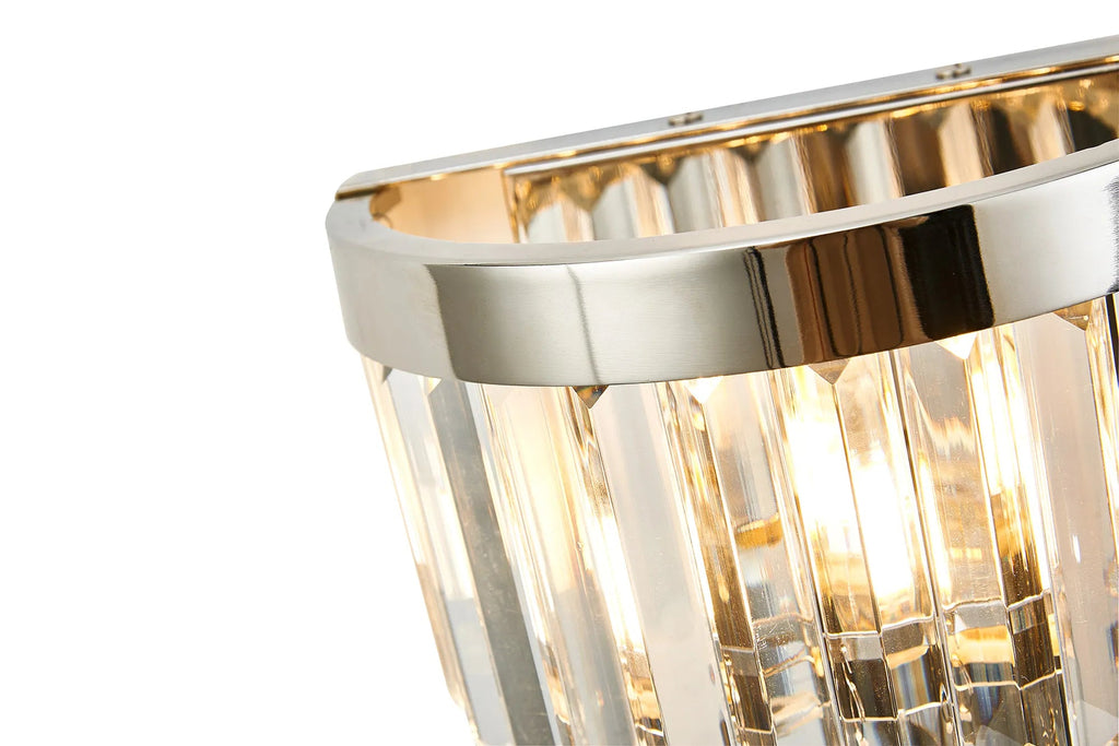Deco - Cosette Semi Flush Ceiling Crystal Wall Light, 2x Light E14 - Luminosity Designs Ltd