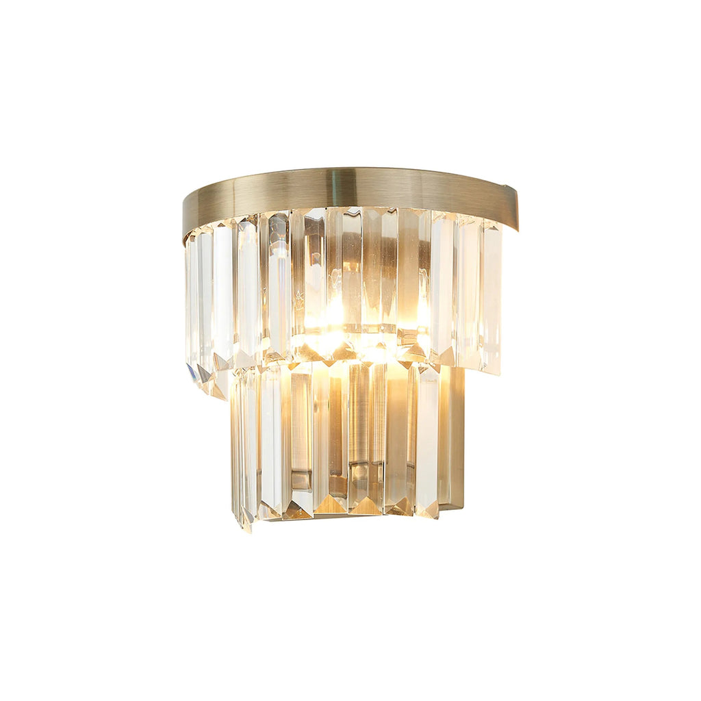 Deco - Cosette Semi Flush Ceiling Crystal Wall Light, 2x Light E14 - Luminosity Designs Ltd