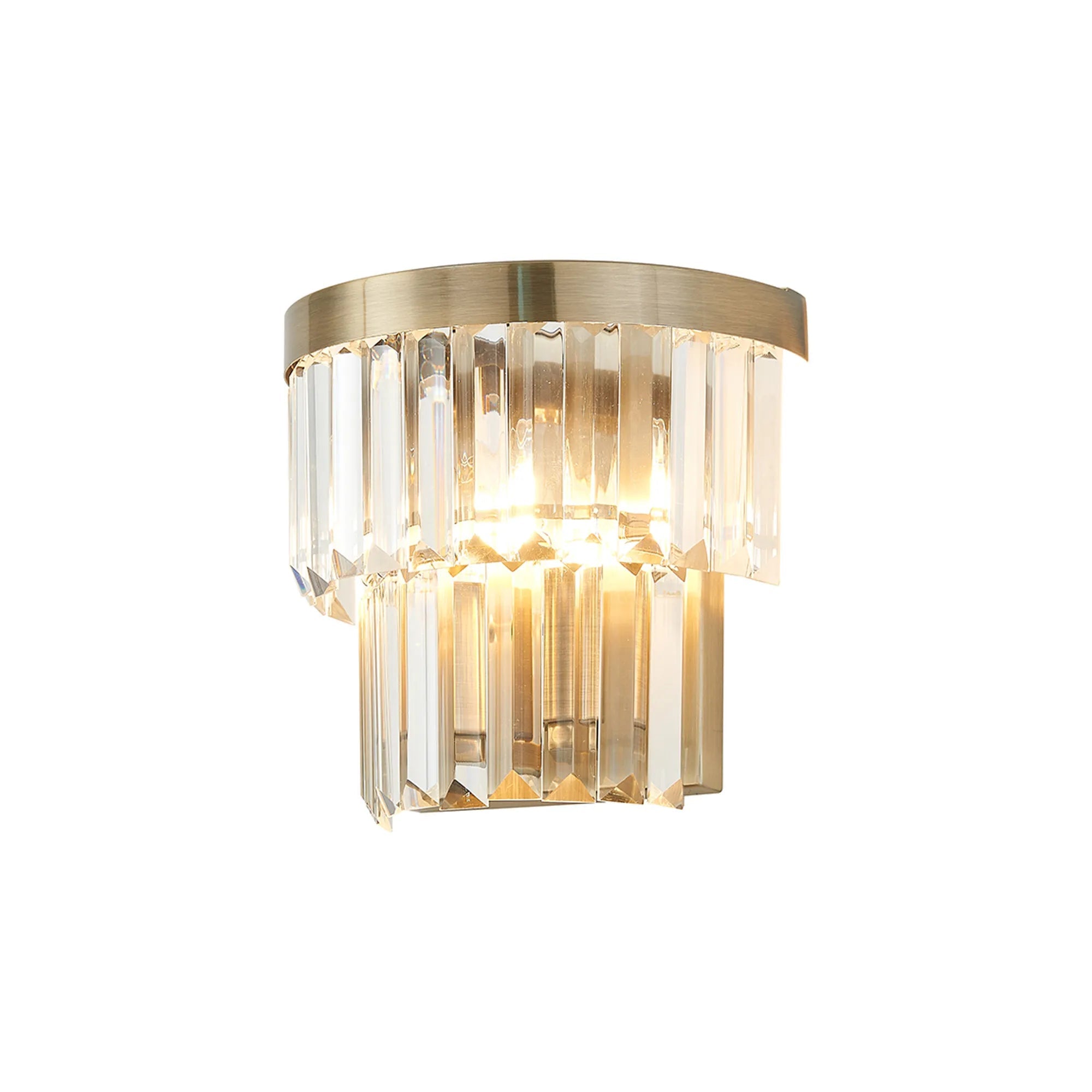 Deco - Cosette Semi Flush Ceiling Crystal Wall Light, 2x Light E14 - Luminosity Designs Ltd