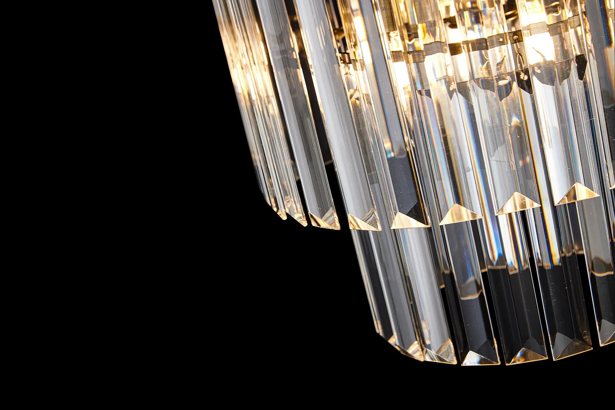 Cosette Semi Flush Ceiling Crystal Chandelier, 3 Light E14