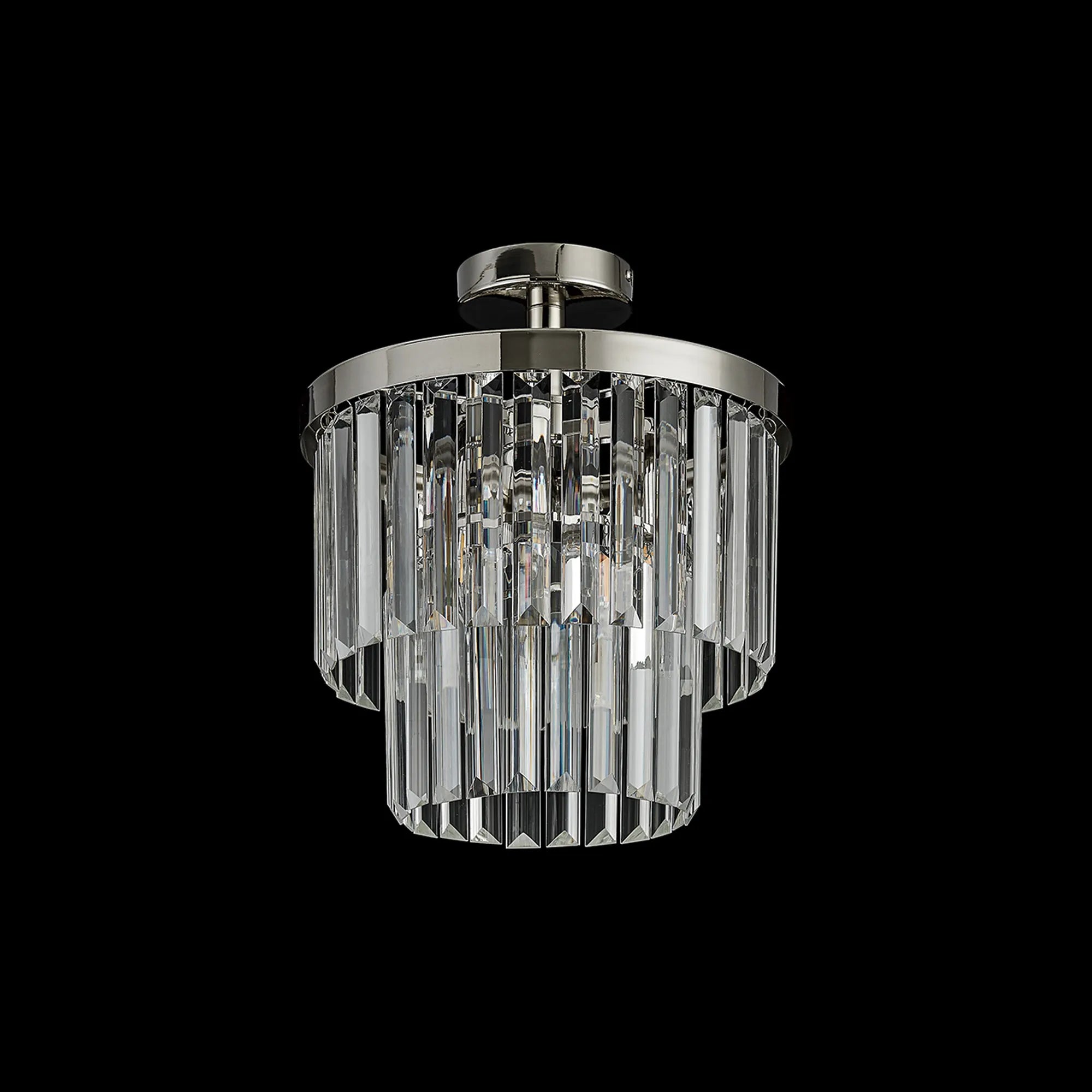 Cosette Semi Flush Ceiling Crystal Chandelier, 3 Light E14