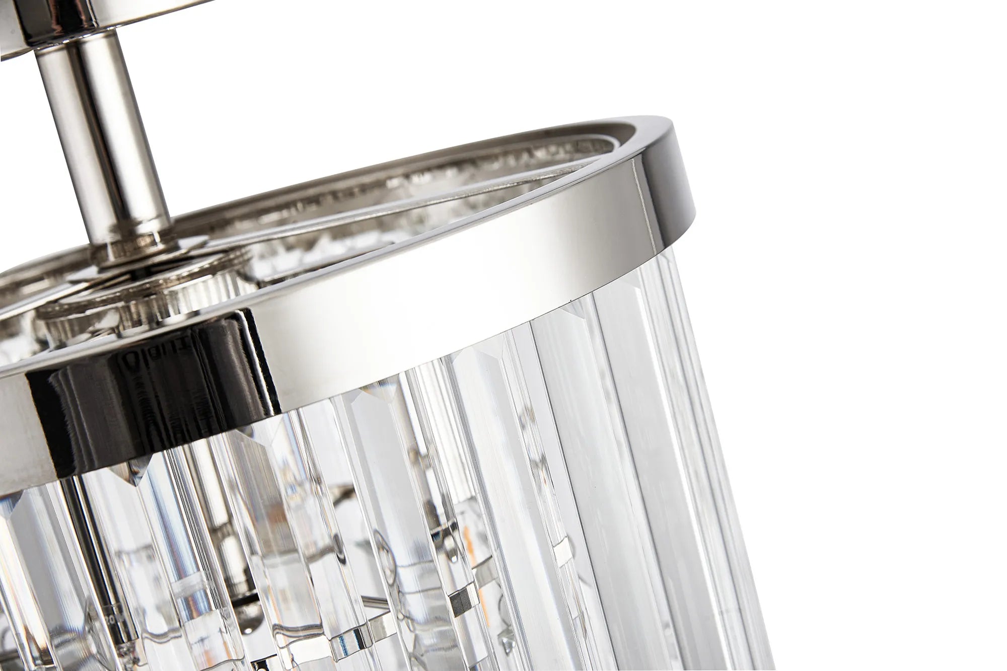 Cosette Semi Flush Ceiling Crystal Chandelier, 3 Light E14