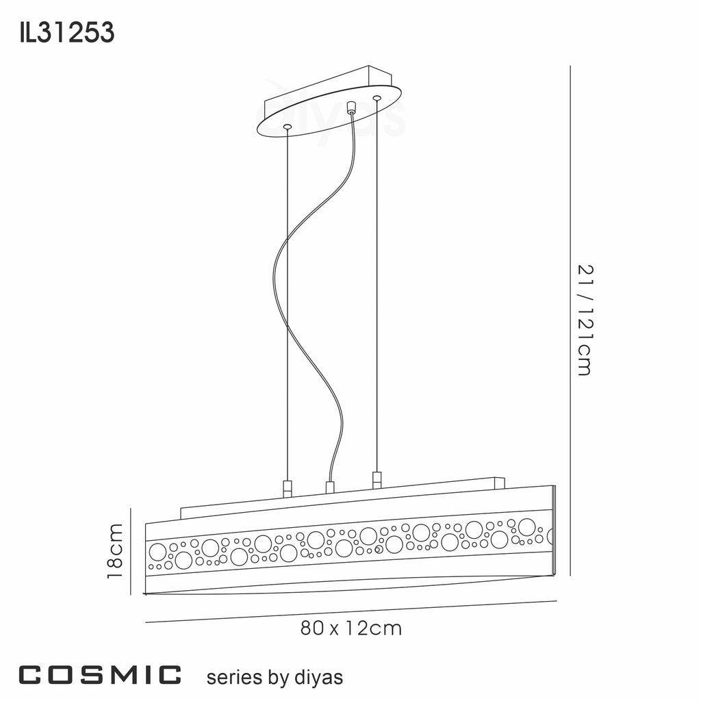 Diyas - Cosmic Pendant Linear Bar - Luminosity Designs Ltd