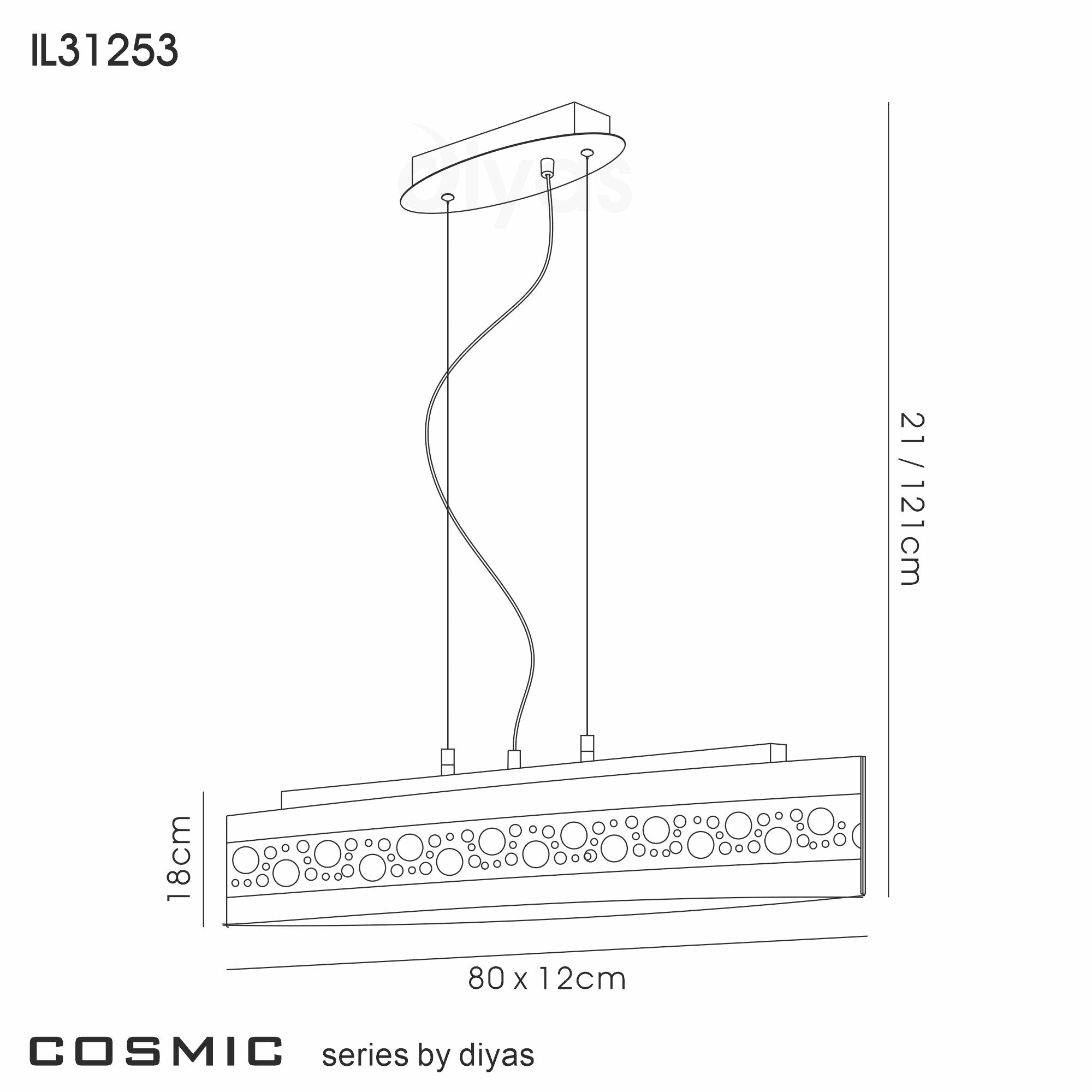 Diyas - Cosmic Pendant Linear Bar - Luminosity Designs Ltd