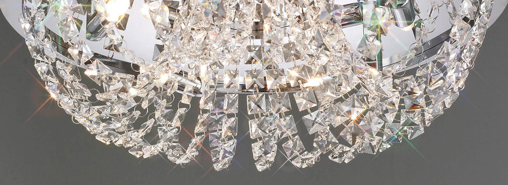 Diyas - Cosmos Flush Crystal Ceiling Light - Luminosity Designs Ltd