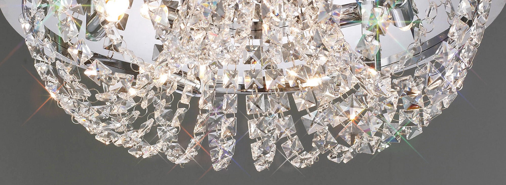 Diyas - Cosmos Flush Crystal Ceiling Light - Luminosity Designs Ltd