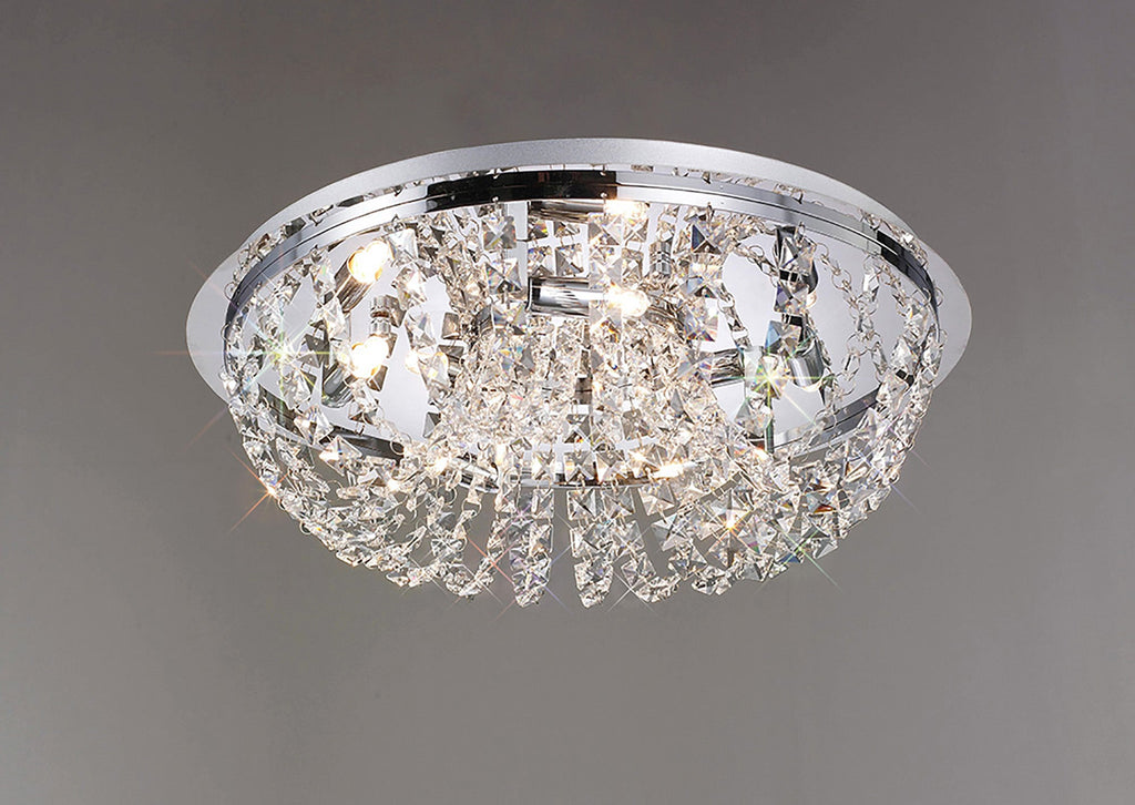 Diyas - Cosmos Flush Crystal Ceiling Light - Luminosity Designs Ltd