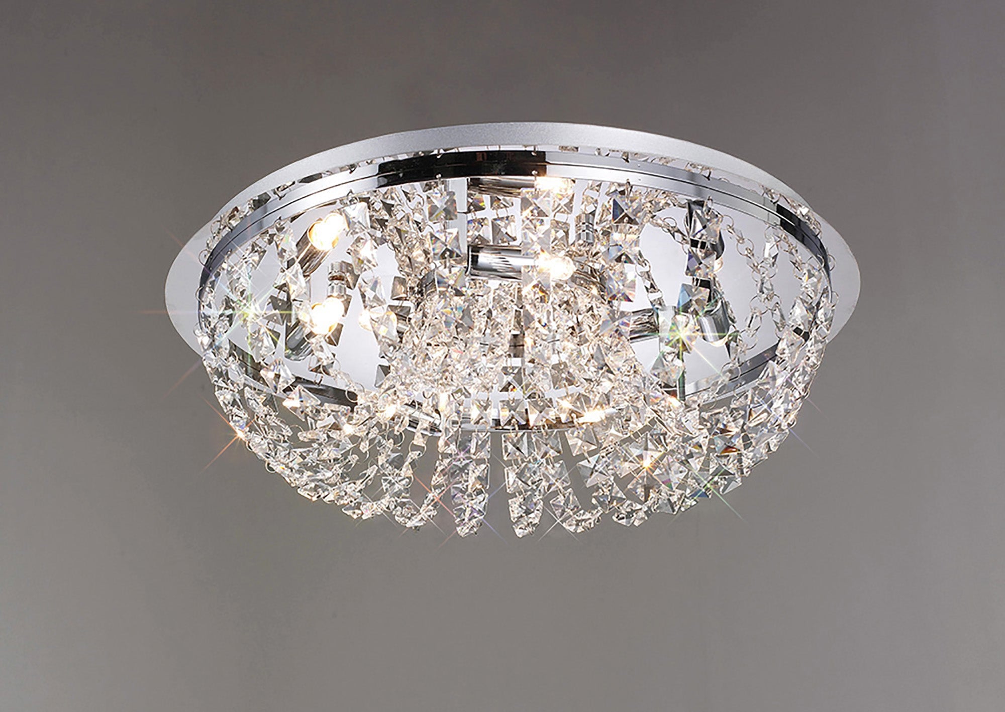 Diyas - Cosmos Flush Crystal Ceiling Light - Luminosity Designs Ltd