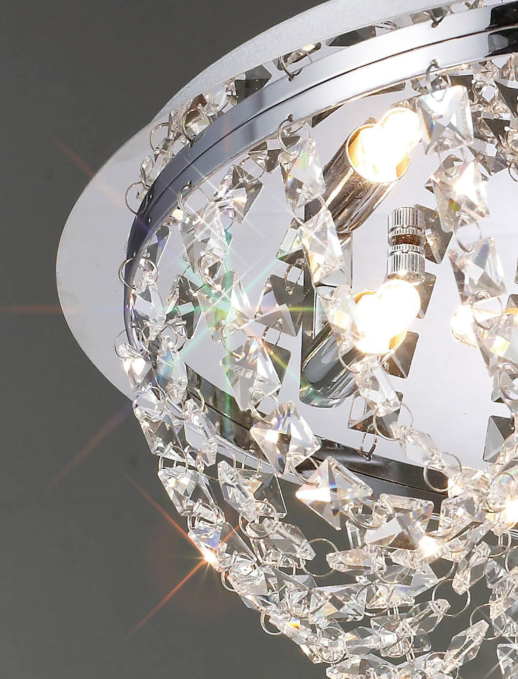 Diyas - Cosmos Flush Crystal Ceiling Light - Luminosity Designs Ltd