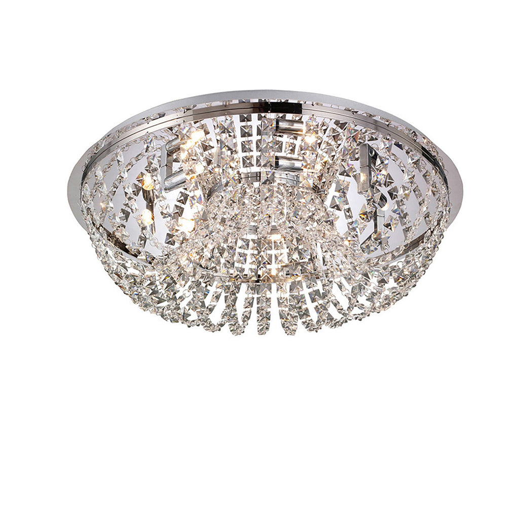 Diyas - Cosmos Large Flush Crystal Ceiling Light - Luminosity Designs Ltd