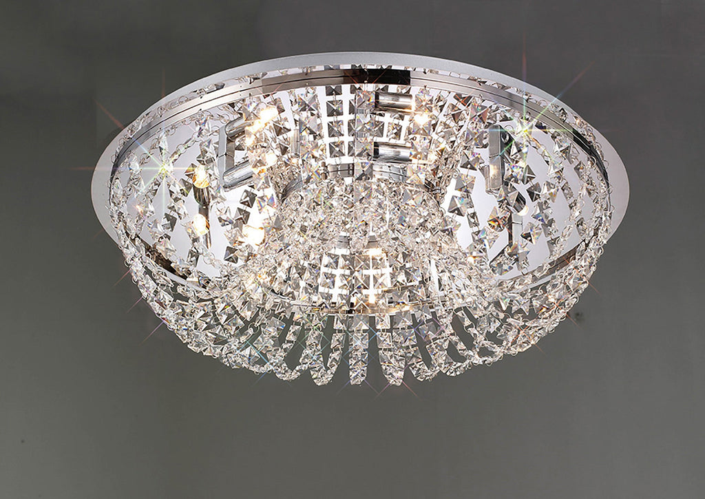 Diyas - Cosmos Large Flush Crystal Ceiling Light - Luminosity Designs Ltd
