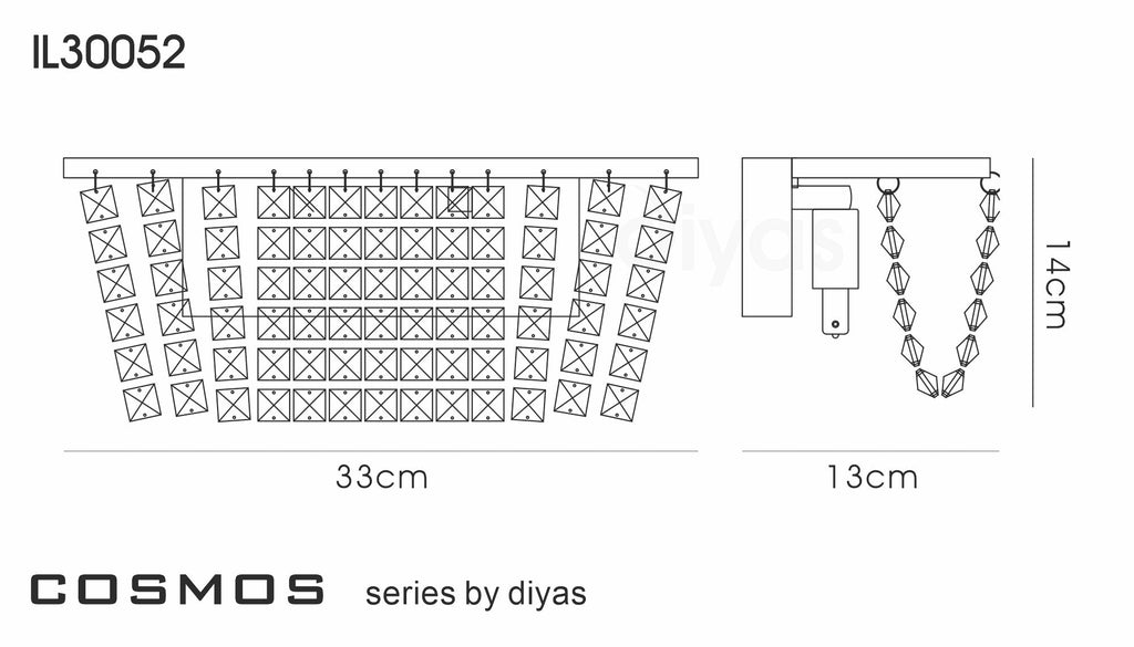 Diyas - Cosmos Wall Lamp - Luminosity Designs Ltd