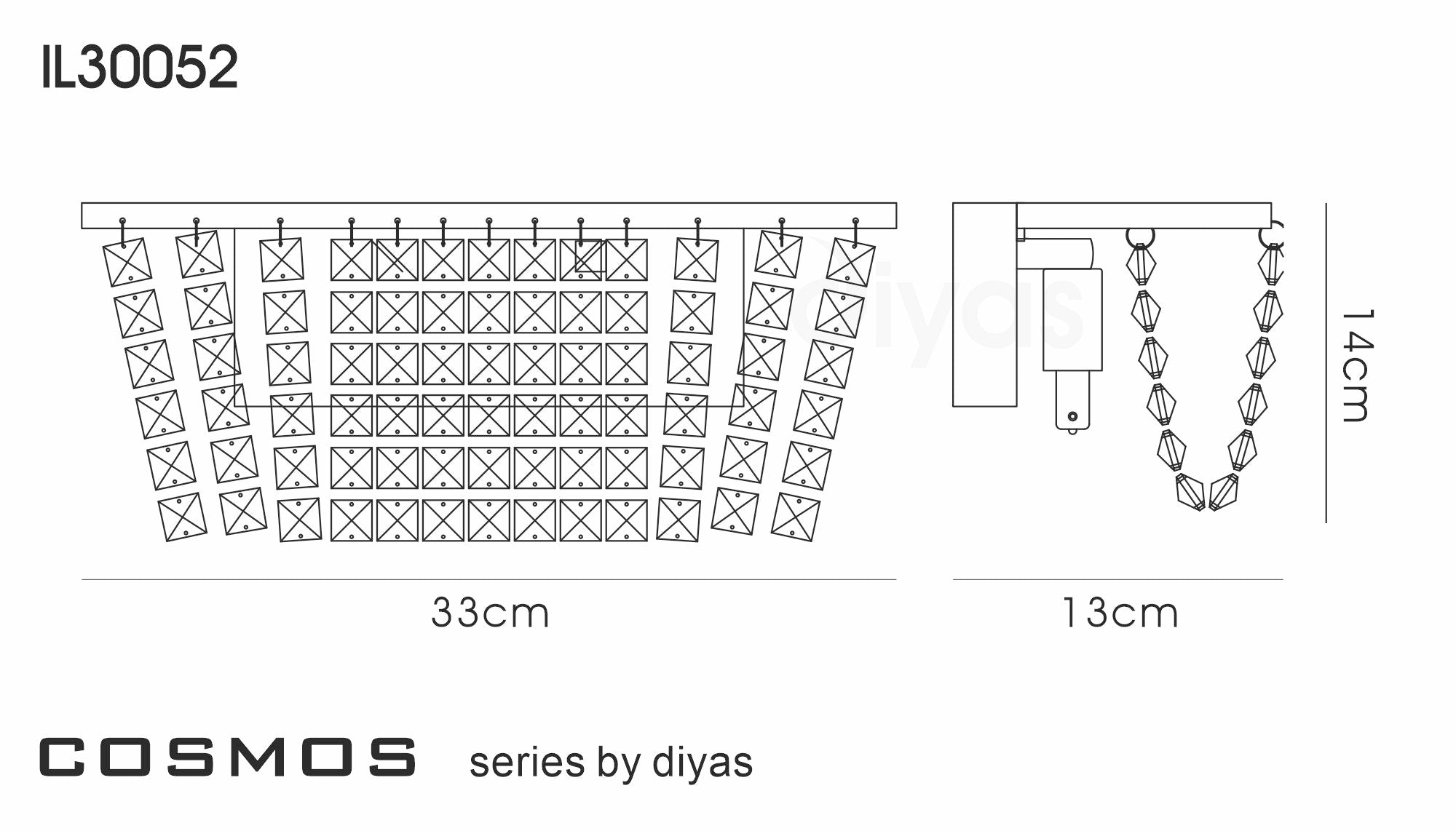 Diyas - Cosmos Wall Lamp - Luminosity Designs Ltd