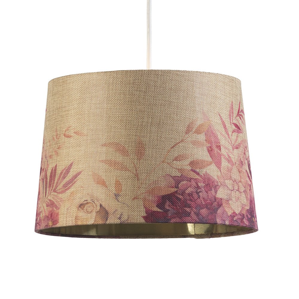 Oaks Lighting - Country Floral Shade With Gold Inner - Luminosity Designs Ltd