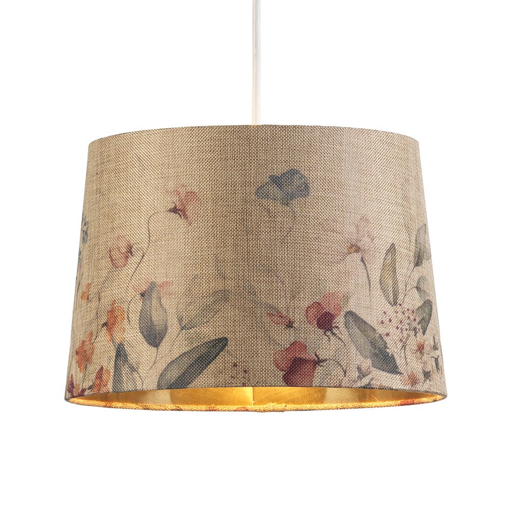 Oaks Lighting - Country Floral Shade With Gold Inner - Luminosity Designs Ltd