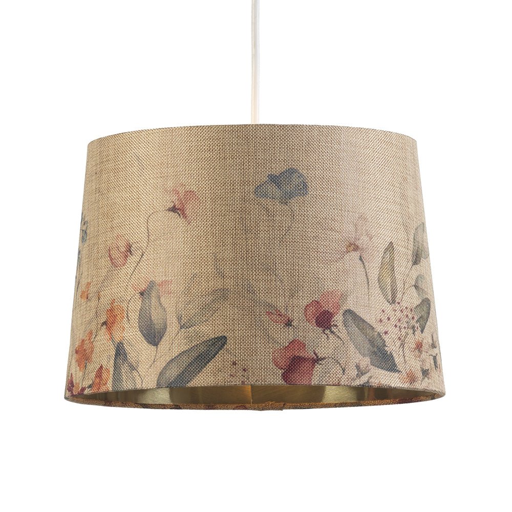 Oaks Lighting - Country Floral Shade With Gold Inner - Luminosity Designs Ltd