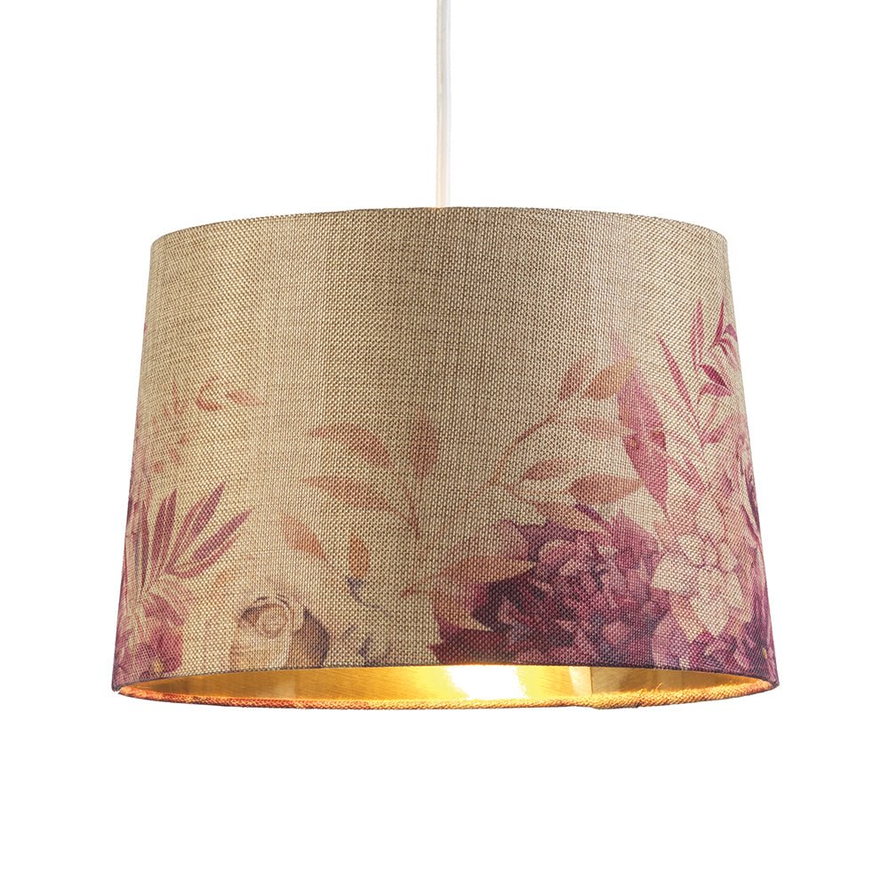 Oaks Lighting - Country Floral Shade With Gold Inner - Luminosity Designs Ltd