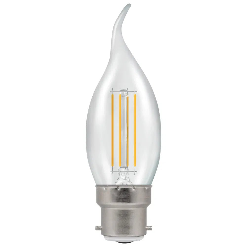 Luxram - Crompton Candle Tip E14, 5W, 3000k, Warm White 2700K, 470lm , 40w Equivalent - Luminosity Designs Ltd
