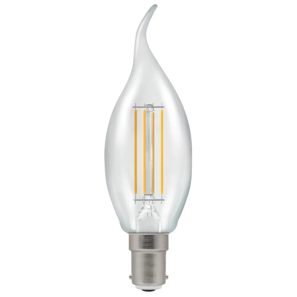 Luxram - Crompton Candle Tip E14, 5W, 3000k, Warm White 2700K, 470lm , 40w Equivalent - Luminosity Designs Ltd