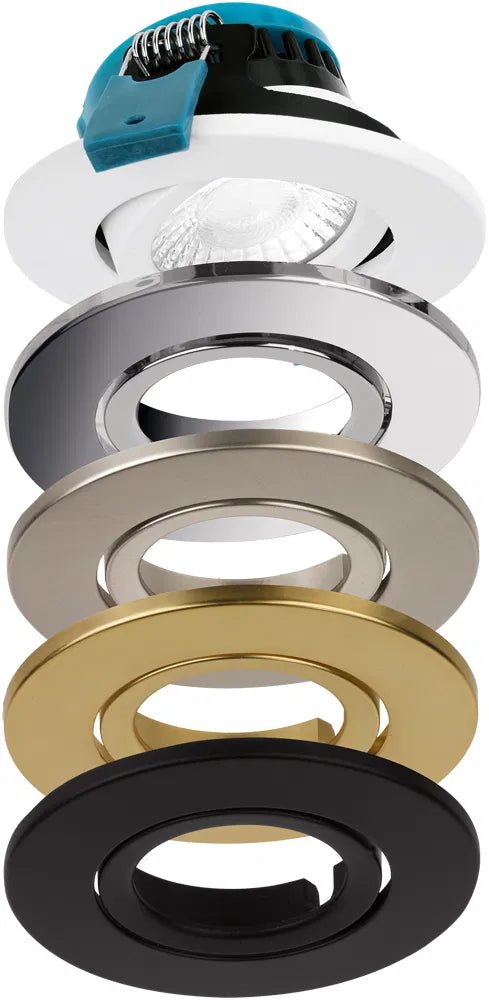 Luminosity Designs Ltd - Crompton Coloured Bezel Firesafe Adjustable Integrated LED Downlight • Dimmable • 4W/6W/8W • 2700K/3000K/4000K/6000K - Luminosity Designs Ltd