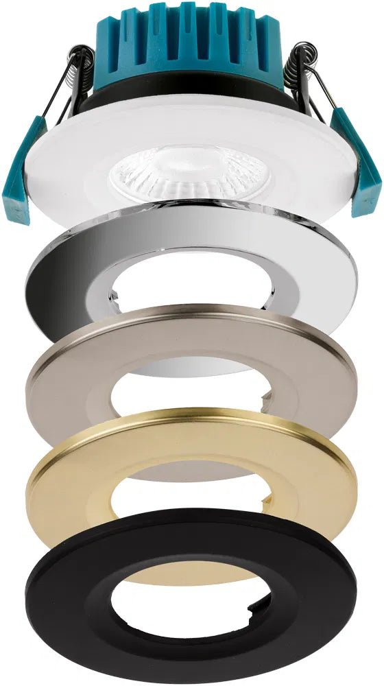 Crompton - Crompton Coloured Bezel Firesafe Integrated LED Downlight • Dimmable • 4W/6W/8W • 2700K/3000K/4000K/6000K - Luminosity Designs Ltd
