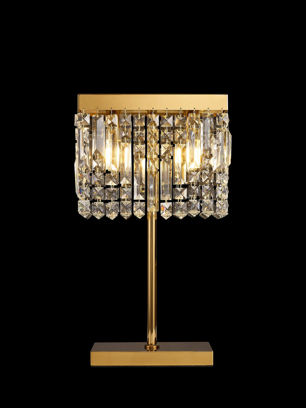 Luminosity Designs Ltd - Cruise 30x10cm Rectangular Chandelier Style Crystal Table Lamp, 2 Light E14 - Luminosity Designs Ltd