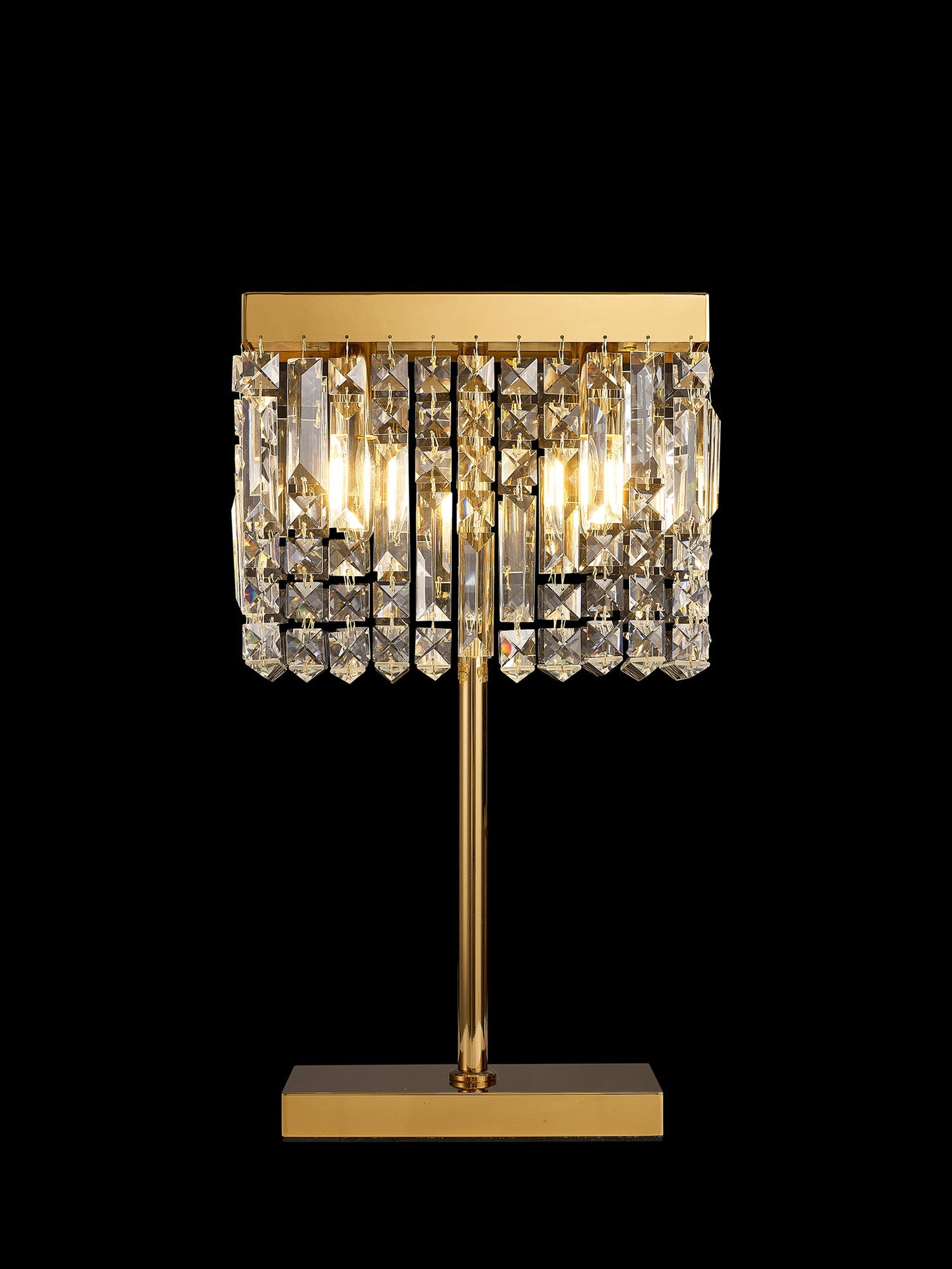 Luminosity Designs Ltd - Cruise 30x10cm Rectangular Chandelier Style Crystal Table Lamp, 2 Light E14 - Luminosity Designs Ltd