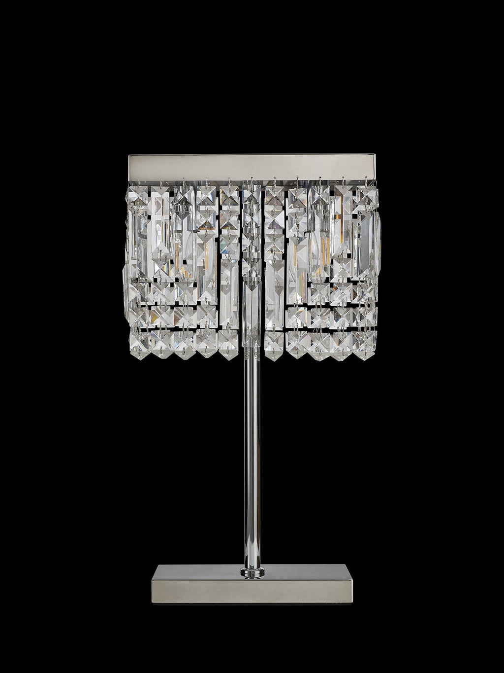 Luminosity Designs Ltd - Cruise 30x10cm Rectangular Chandelier Style Crystal Table Lamp, 2 Light E14 - Luminosity Designs Ltd