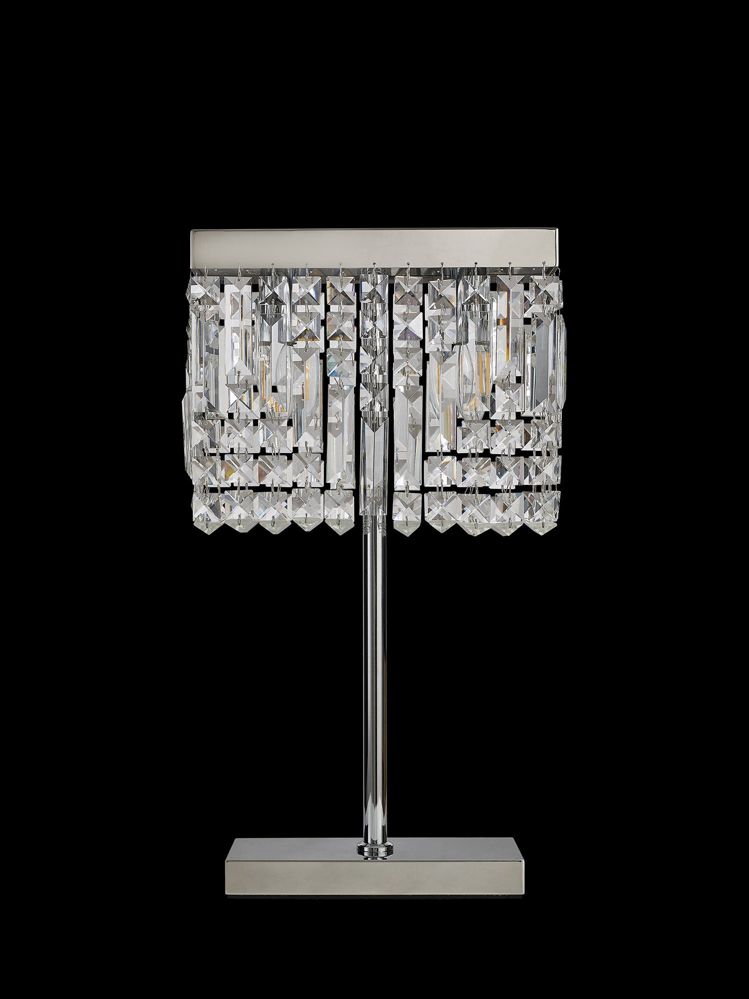 Luminosity Designs Ltd - Cruise 30x10cm Rectangular Chandelier Style Crystal Table Lamp, 2 Light E14 - Luminosity Designs Ltd