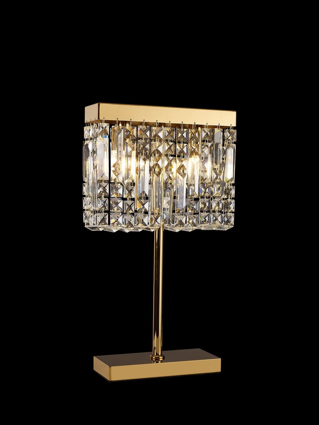 Luminosity Designs Ltd - Cruise 30x10cm Rectangular Chandelier Style Crystal Table Lamp, 2 Light E14 - Luminosity Designs Ltd