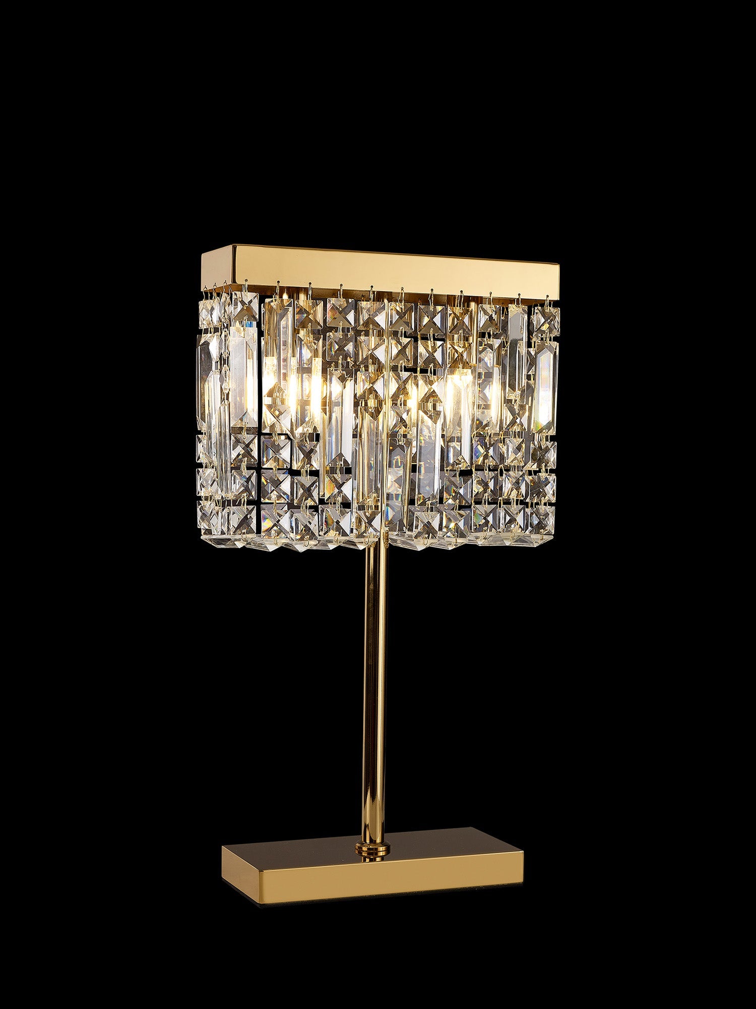 Luminosity Designs Ltd - Cruise 30x10cm Rectangular Chandelier Style Crystal Table Lamp, 2 Light E14 - Luminosity Designs Ltd