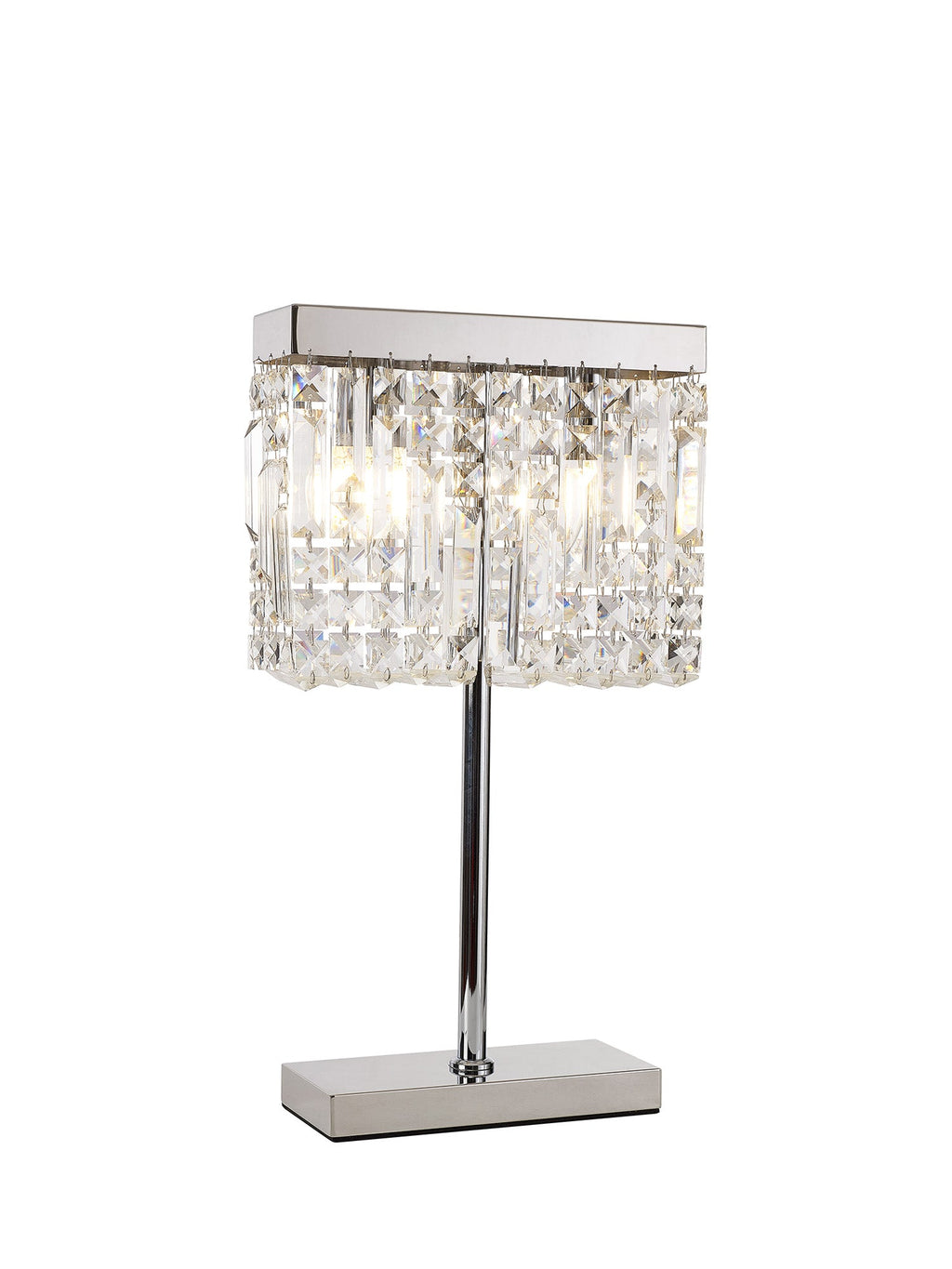 Luminosity Designs Ltd - Cruise 30x10cm Rectangular Chandelier Style Crystal Table Lamp, 2 Light E14 - Luminosity Designs Ltd