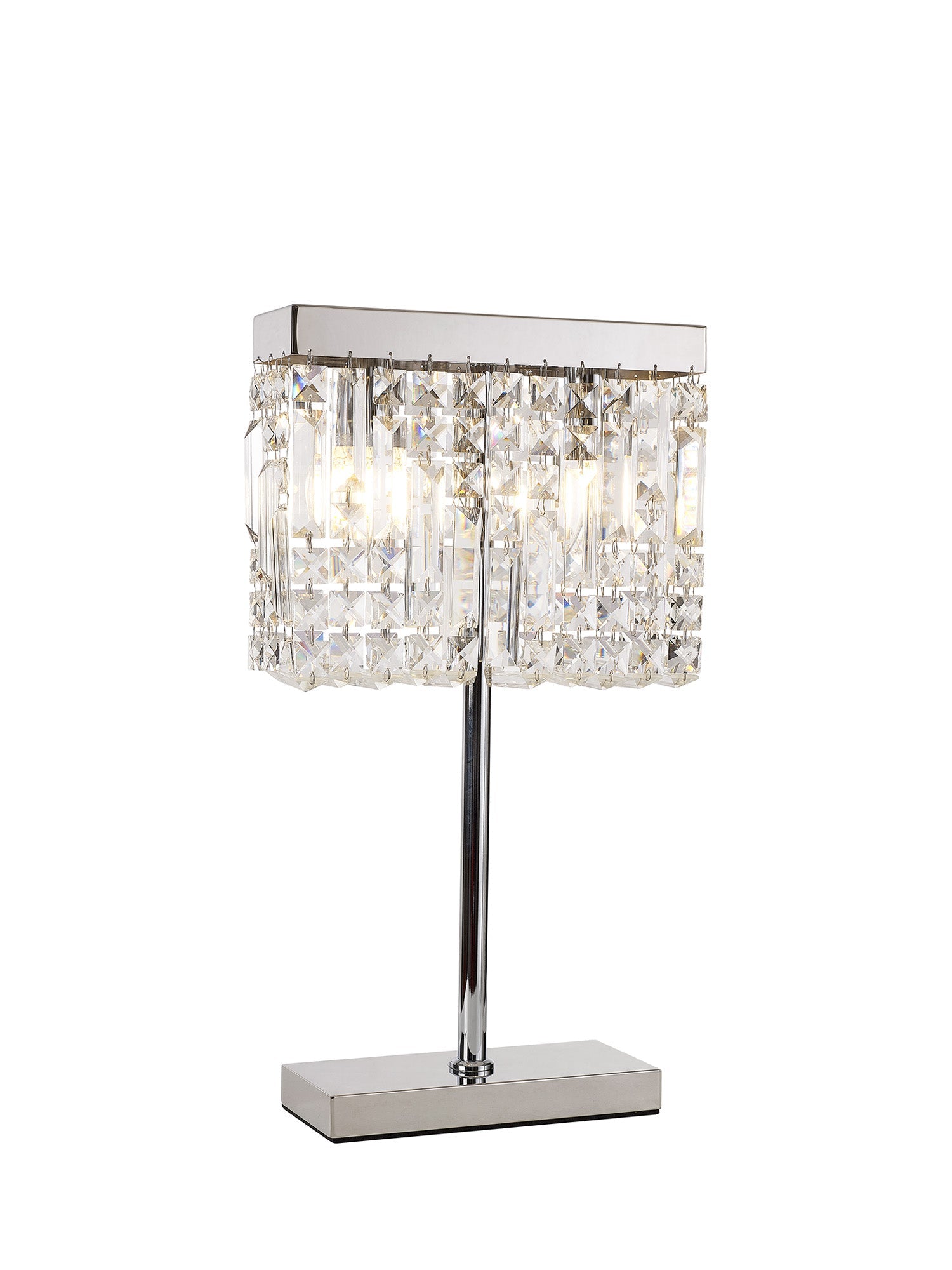 Luminosity Designs Ltd - Cruise 30x10cm Rectangular Chandelier Style Crystal Table Lamp, 2 Light E14 - Luminosity Designs Ltd