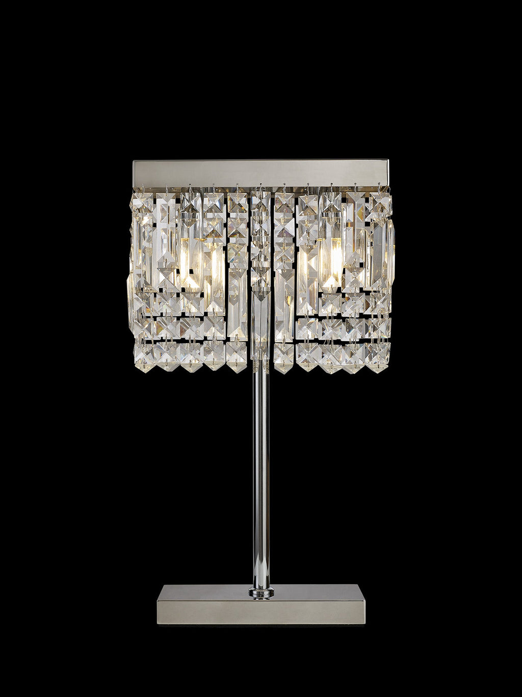 Luminosity Designs Ltd - Cruise 30x10cm Rectangular Chandelier Style Crystal Table Lamp, 2 Light E14 - Luminosity Designs Ltd