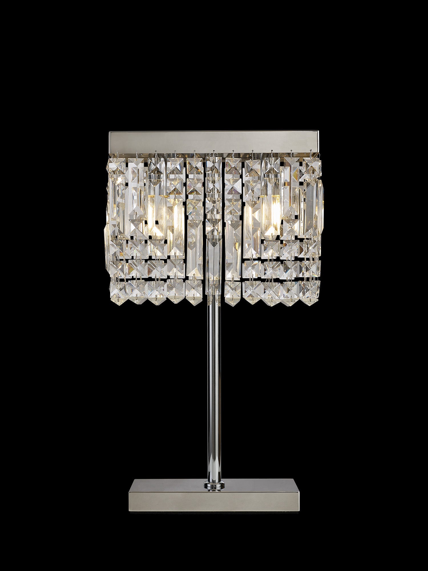 Luminosity Designs Ltd - Cruise 30x10cm Rectangular Chandelier Style Crystal Table Lamp, 2 Light E14 - Luminosity Designs Ltd