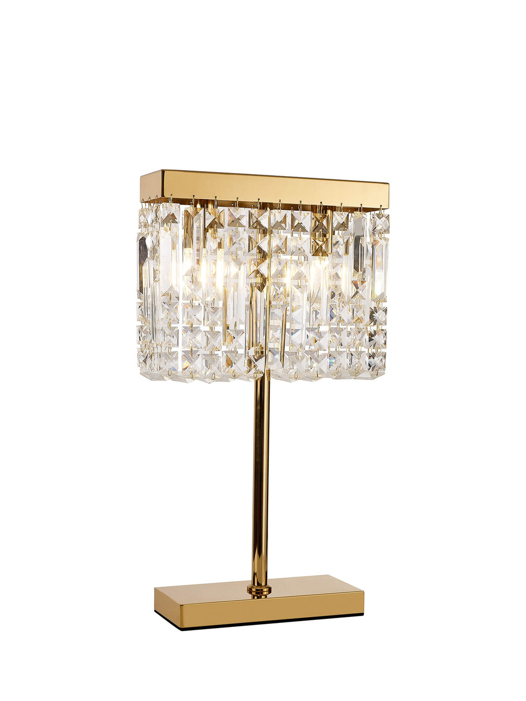 Luminosity Designs Ltd - Cruise 30x10cm Rectangular Chandelier Style Crystal Table Lamp, 2 Light E14 - Luminosity Designs Ltd